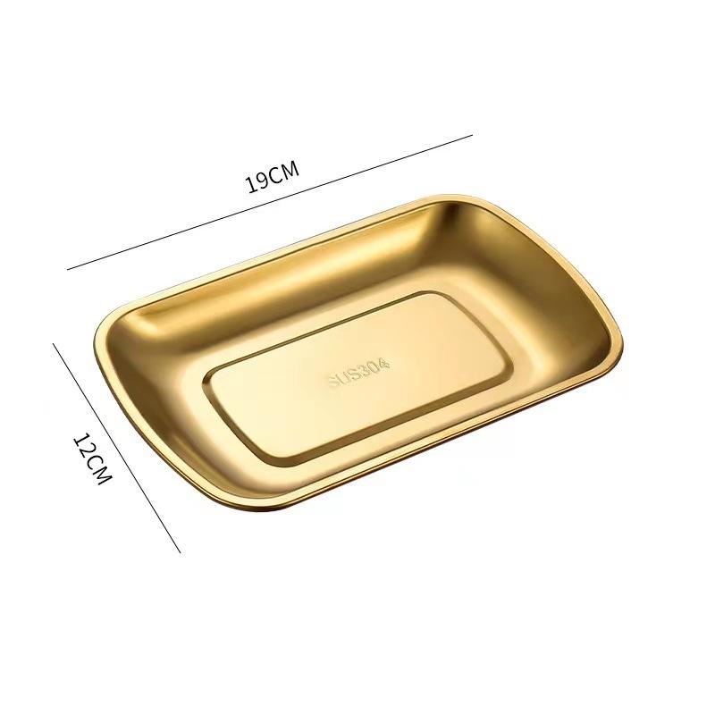 Rectangular Stainless Steel Storage Trays Non-Stick Cake Dessert Snack Dishes Barbecue Steak Plate For Food Kitchen Accessories
