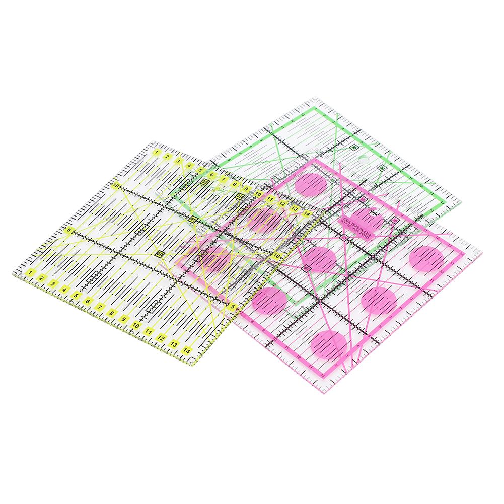 3pcs Clothes Sewing Quilting Ruler DIY Stitching Measuring Drawing Ruler 15 x 15cm