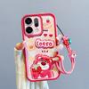 KEYSION Shockproof Case for OPPO Reno14 5G with Lanyard Soft Silicone Cute 3D Cartoon Doll Phone Cover for OPPO Reno 14 5G