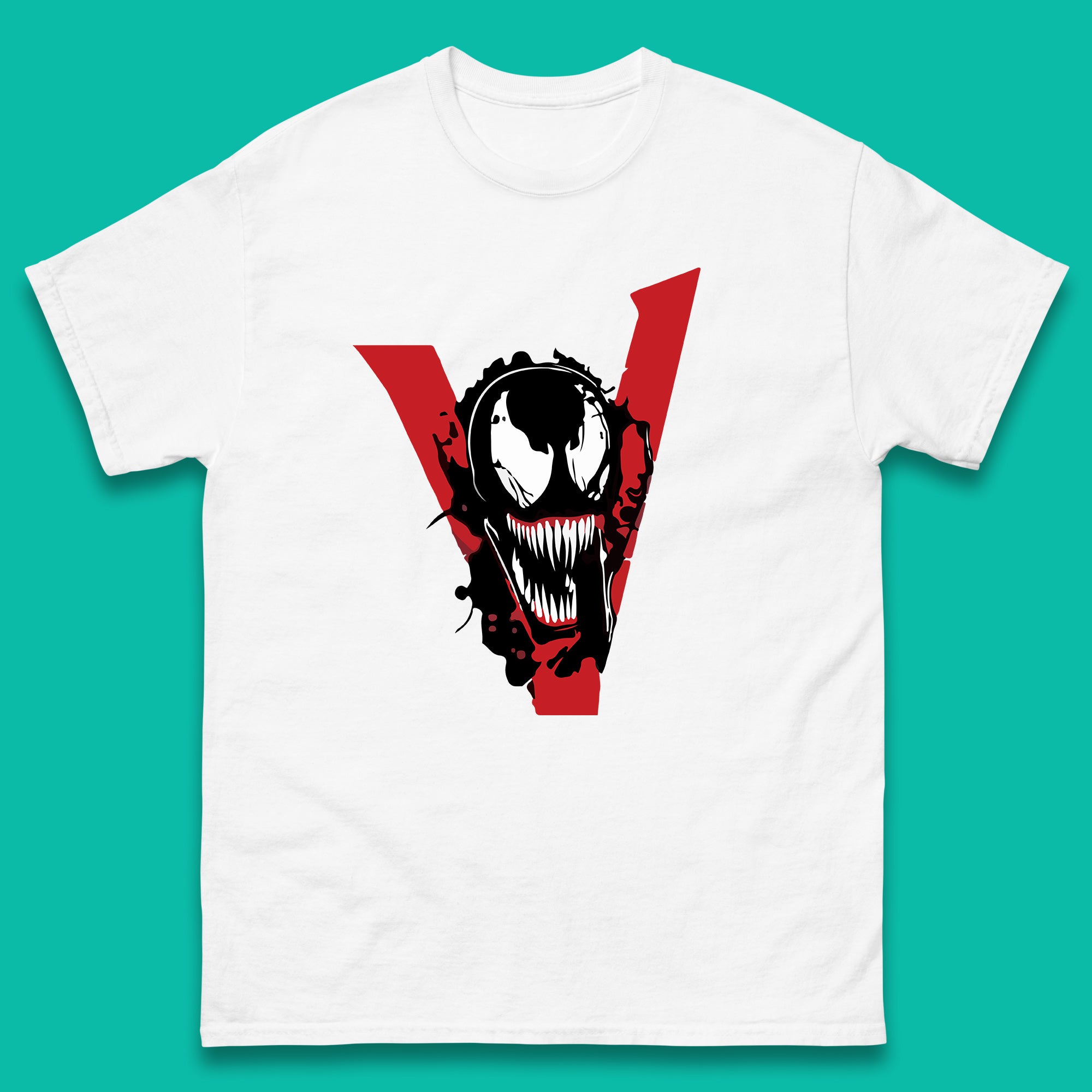 Marvel Venom Face Side View Tongue Out Marvel Avengers Superheros Movie Character Mens Tee Top XL