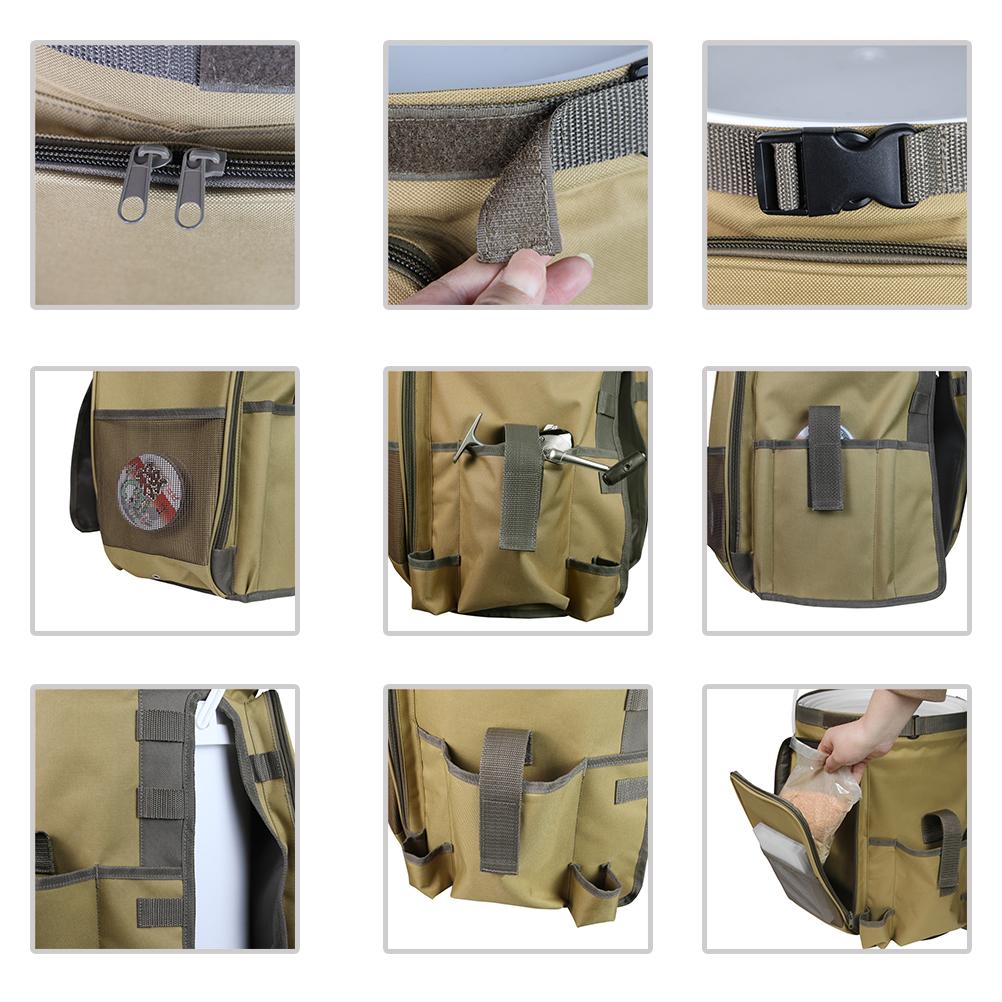 Outdoor Campingeimer Organizer Große Kapazität Angeltaschen-Aufbewahrungstasche Gartentasche für Angeln Camping Wandern