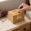 Large Capacity Wooden Money Bank Retro Treasure Storage Box Jewelry Box Piggy Bank  Bill Storage