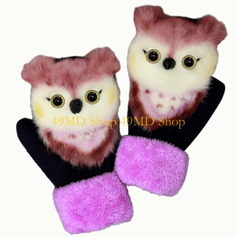 49MD Cartoon Gloves Kids Plush Gloves Mitts Kid Gloves Animal Knit Gloves Winter Mittens Children Gloves