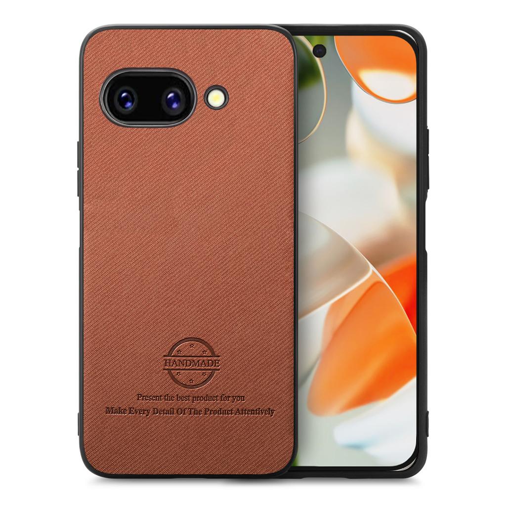 For Google Pixel 9a Leather Phone Back Cover with Cloth Texture