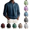 Men's Casual Loose Colorblock Print Lapel Button Long Sleeve Top