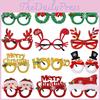 Festive Christmas Glasses Made Of Plastic And Fabric Assorted Colors And Designs Perfect For Photos Characters)