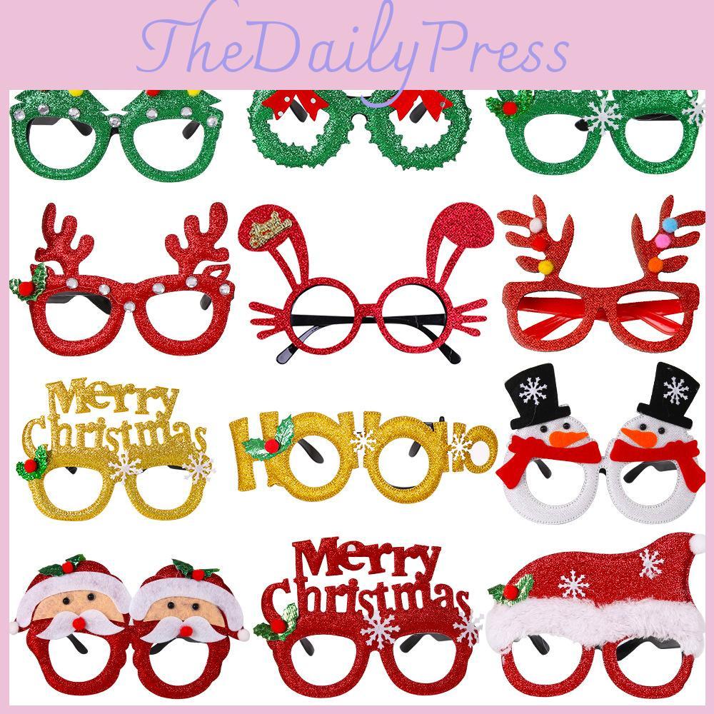 Festive Christmas Glasses Made Of Plastic And Fabric Assorted Colors And Designs Perfect For Photos Characters)