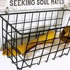 Iron Grid Socks Storage Basket Wall Mounted Lost Socks Container Hollow Metal Storage Rack  Closets