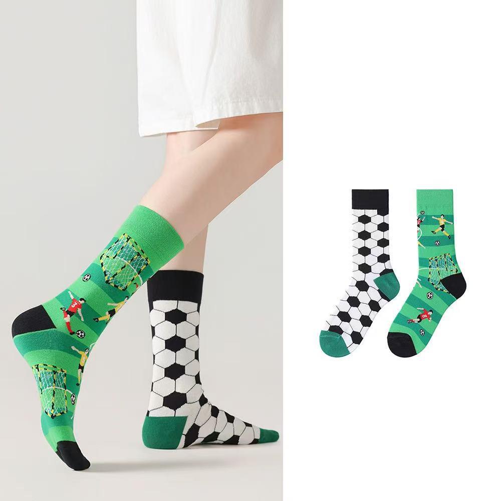 Original Asymmetrische Cartoon Hip Hop Baumwollsocken für Paare - Wadenhoch Mandarinenente Stil für Damen und Herren