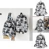 Youthful Graffiti Pattern School Backpack With Durable Nylon And Air Cushion Straps
