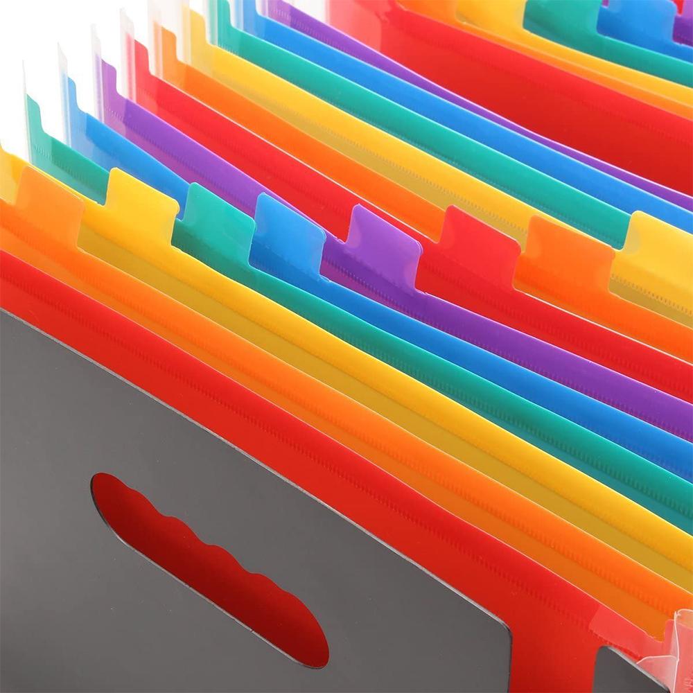 13 Pockets Expanding File Folde A4 Letter Size Filling Box Portable Document Holder Desktop Folder Paper Storage Accordion