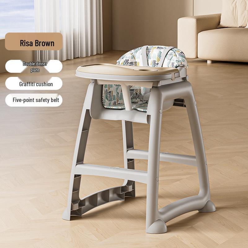 Multifunktionaler Verstellbarer Baby-Essstuhl mit Doppelschicht-Tablett: Faltbar und geeignet zum Sitzen oder Liegen