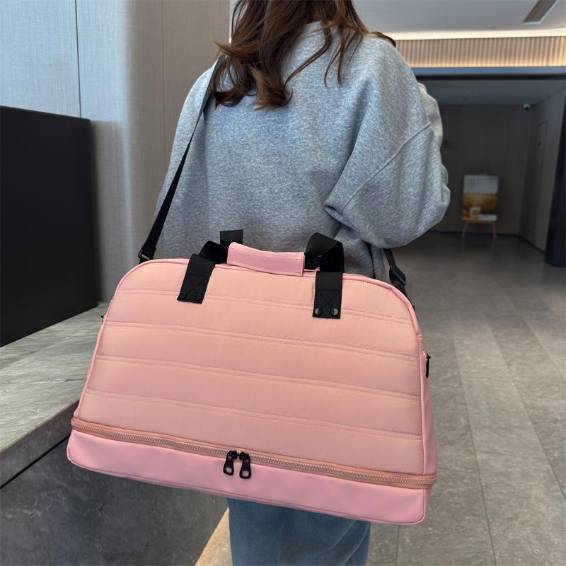 Women's Dry and Wet Separation Fitness Yoga Bag with Shoe Bin for Leisure Commuting Large Capacity Trolley Travel Bag