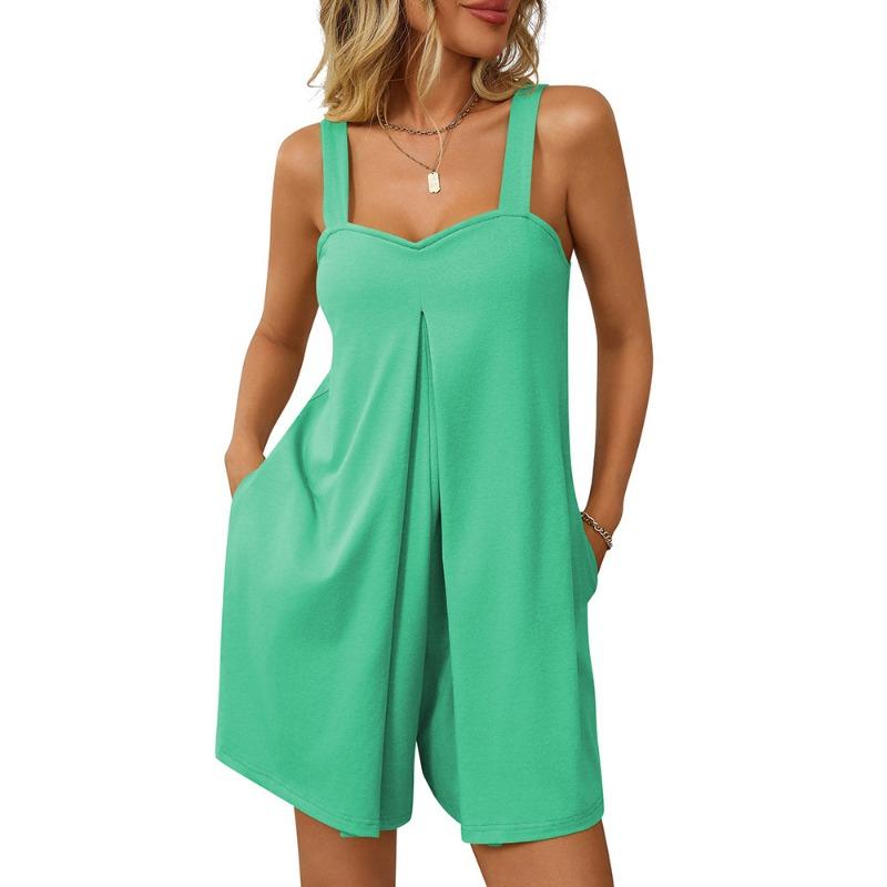 

Женские летние новые свободные повседневные брюки модный уличный комбинезон на подтяжках XL ярко-зеленый