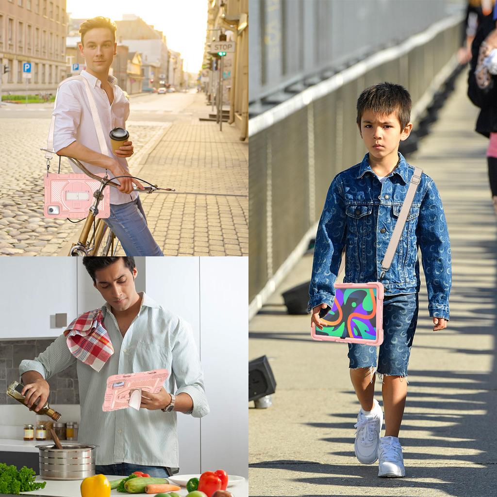 Stand Case For Lenovo Tab M11 K11 Xiaoxin Pad 2024 TB330FU TB330KU TB330XU TB331FC 360 Rotating Kids Cover With Shoulder Strap