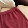 Women's High-Waisted Elastic Waist Gray Knit Skirt - Autumn/Winter 2025 Hip-Hugging A-Line Style