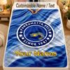 Flannel BlanketParramatta Eels Custom Name Text Personalized Soft Warm Throw Blanket Home Decor Gift
