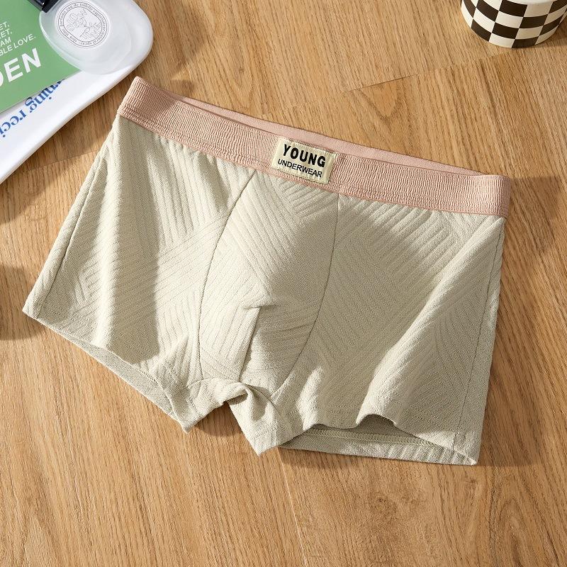 Male Summer Light Cotton Breathable Antibacterial Crotch Sports Youth Boxer Briefs