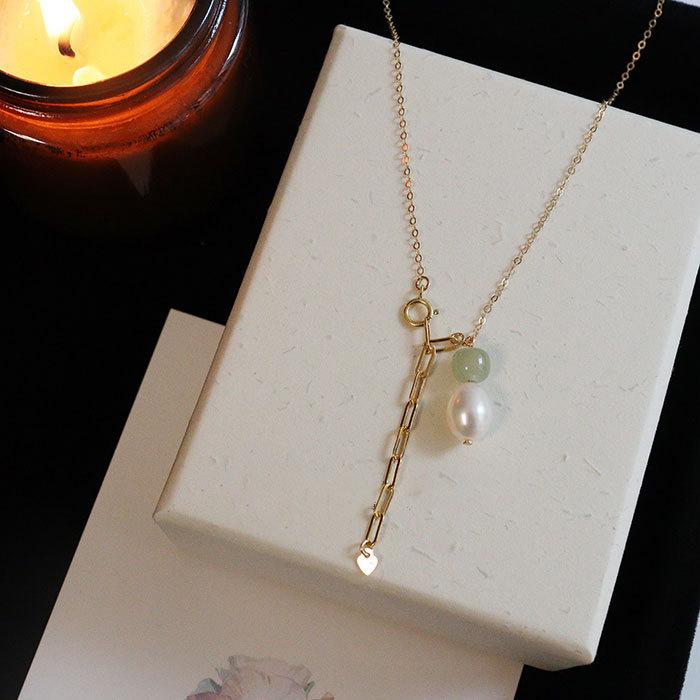 

Hetian нефритовое жемчужное ожерелье женское нишевое дизайнерское ожерелье цепочка на ключицу простая