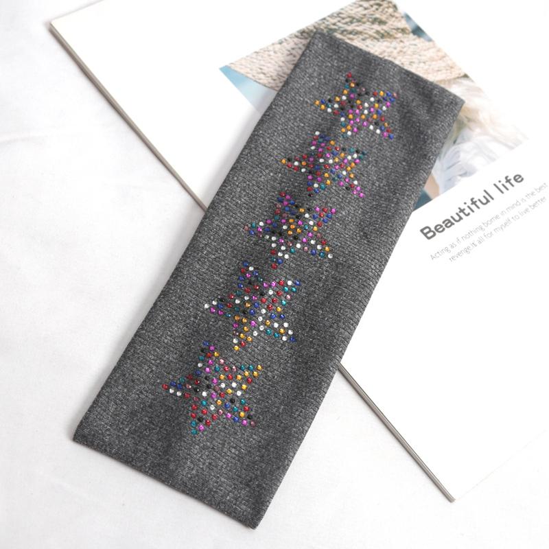 Simple Fashion Black Elastic HairBands for Girls No Slip Soft Hair Accessories Stars Head Wraps for Women Yoga Workout Headband