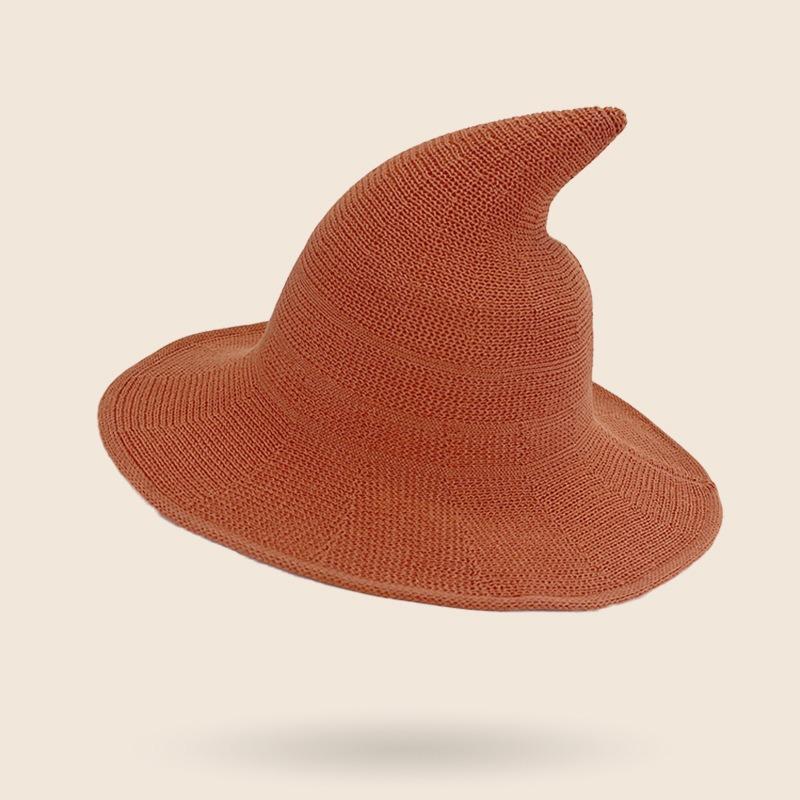 New Halloween Carnival Party Regular Wizard Hat Foldable Knitted Hat Pointed Witch Hat