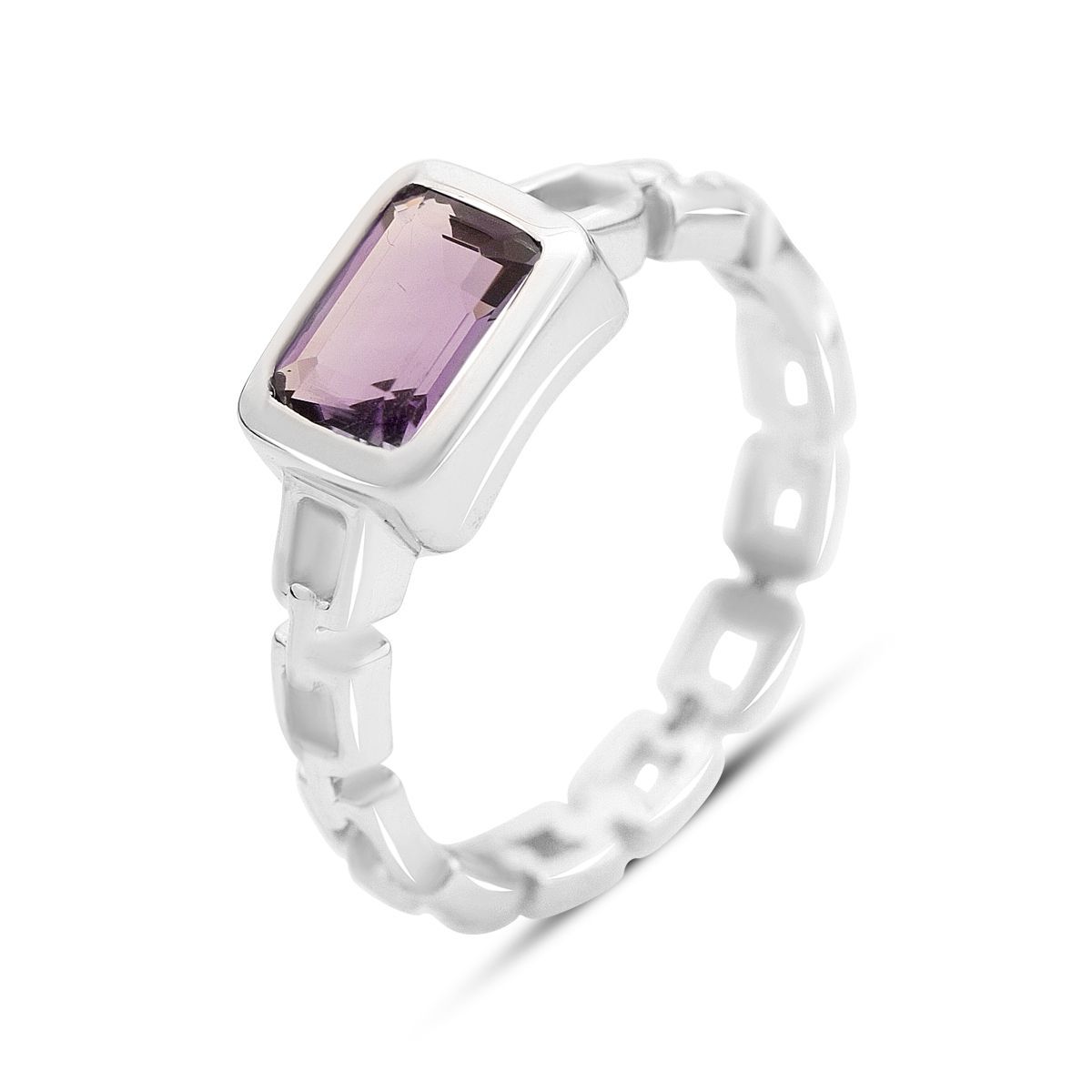 

Срібна каблучка з натуральним аметистом 1.3ct, вага виробу 3,4 гр (2163701) 17