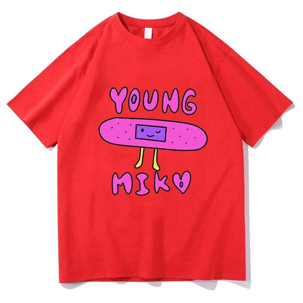 Singer Young Miko print pattern summer mens casual loose short sleeved Tshirt S