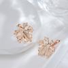 New Trend Women Leaf Drop Earrings Fashion  Rose Gold Color Creative Metal Jewelry Unique Romantic Wedding Earrings