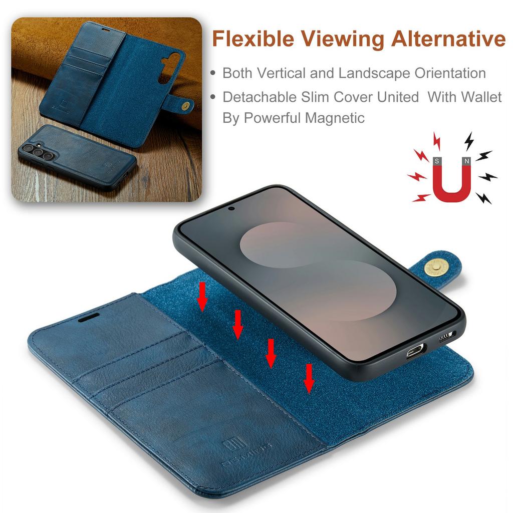 DG.MING pro Samsung Galaxy S25 FE Pouzdro Odnímatelný Kožený Kryt na Telefon