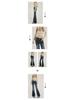 American Retro Low-Waist Double-Button Bell Bottom Jeans - Slimming Elastic Denim Pants for Women