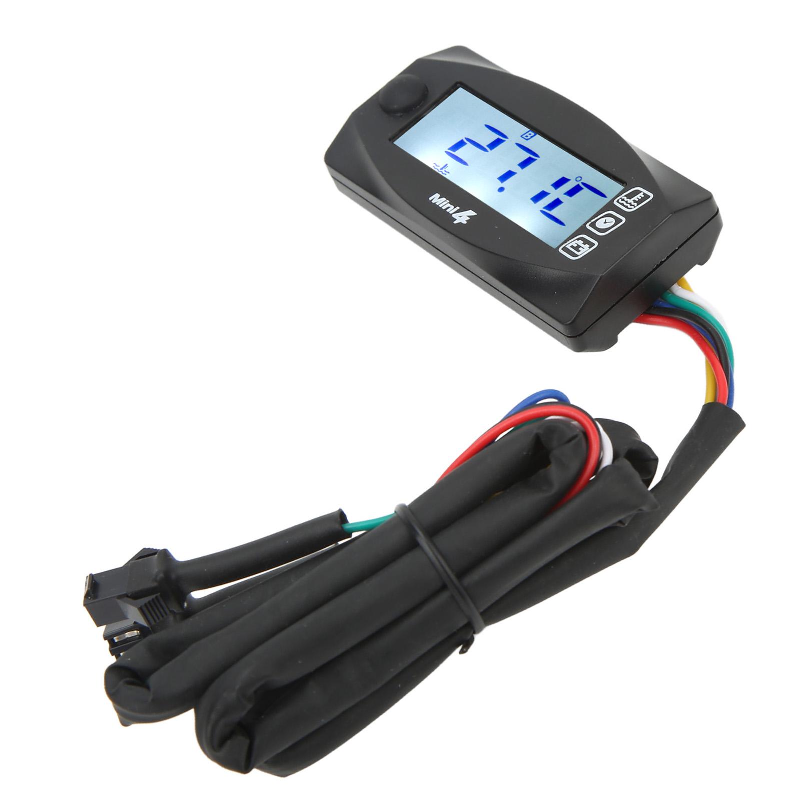 

Motorcycle LCD Digital Gauge Voltage Meter Voltmeter Temperature Thermometer Time Display Sensor M16x1.5