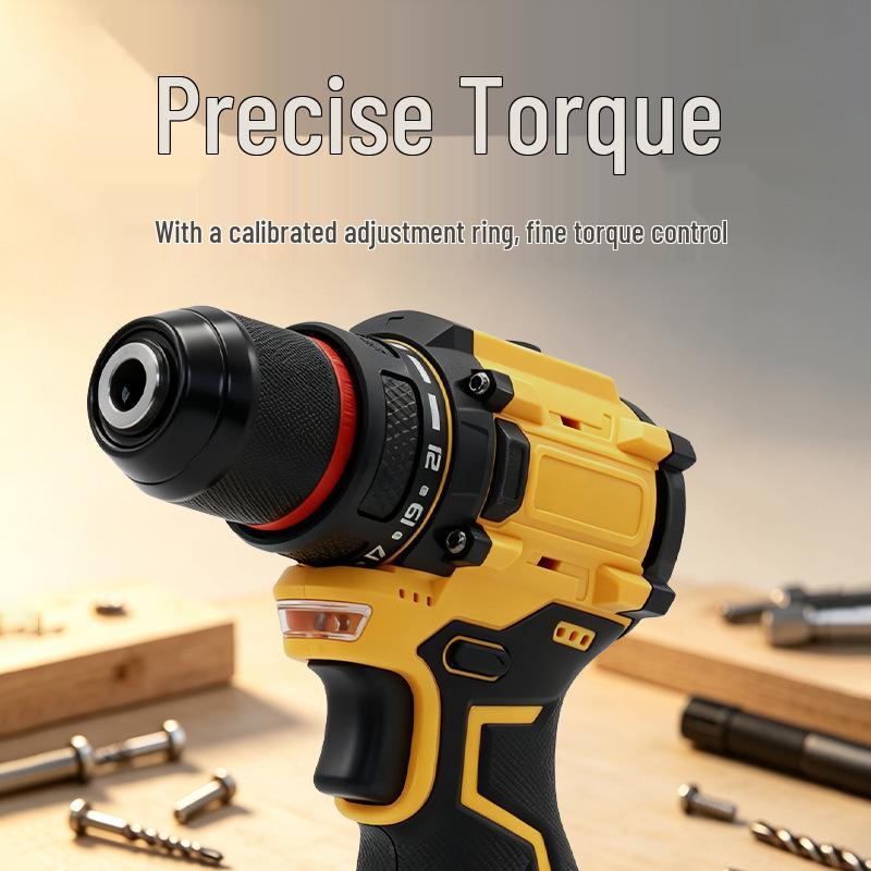 16.8V Brushless Cordless Hand Drill & Screwdriver with Dual-Speed Lithium Battery
