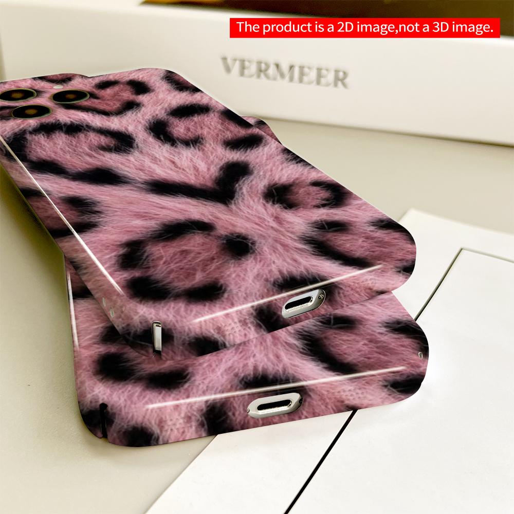 Pink Leopard Fur Texture Phone Case All inclusive film hard phone case, compatible with iPhone 18 Pro Max 17 16 15 14 13 12 11