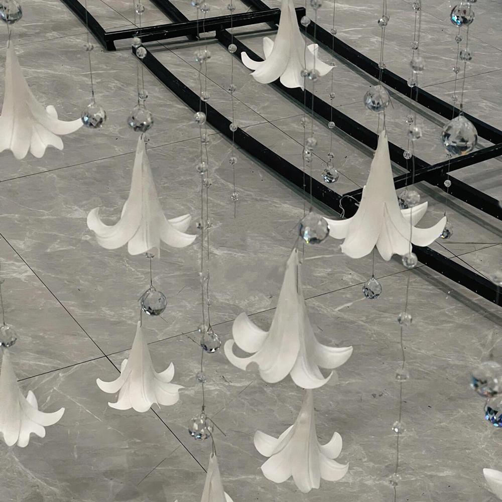 10pcs Artificial White Lily Flower Heads - Lifelike EVA Petal Design DIY Wedding Ceiling Decor, Home & Venue Decoration Accents