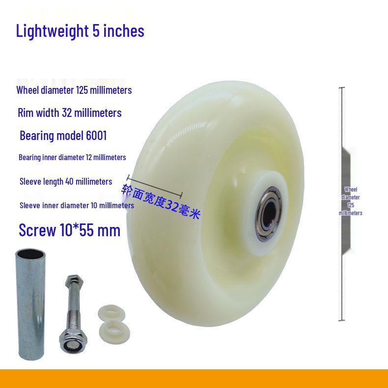 Durable Nylon Universal Casters for Trolleys - Sizes: 3", 4", 5", 6", 8"