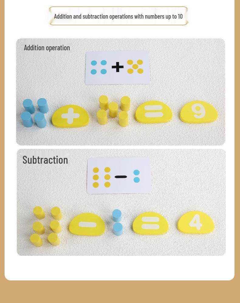 3D Kindergarten Hedgehog Blocks: Montessori Decimal System Wooden Math Toys