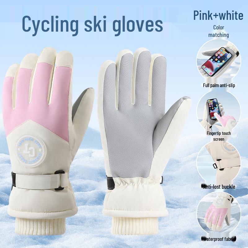 Unisex Winter Skihandschuhe: Samtgefüttert, Touchscreen-kompatibel, Winddicht und Kälteschutz für Outdoor-Sportarten