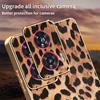 For Motorola Edge 50 Fusion 5G Case Leopard Print PU Leather Coated PC+TPU Electroplating Phone Cover