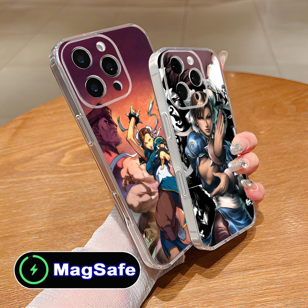 Street Fighter Chunli Phone Case for iPhone 17 16 15 14 13 12 11 Air Pro Max Plus Mini Magsafe Clear Colorful Cover Pretty Cover