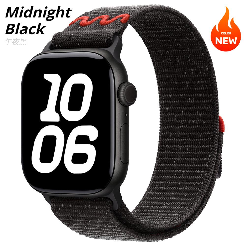 Nylon-Schlaufe für Apple Watch Armband 45mm 44mm 46mm 40mm 41mm 38mm 42mm Correa Armband iWatch Serie 11 10 6 Se 7 8 9 Ultra 3 2 49mm
