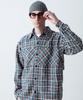 Stage Name Wide Pocket Jacquard Oversized Check Shirt Jacket_Blue/Pink