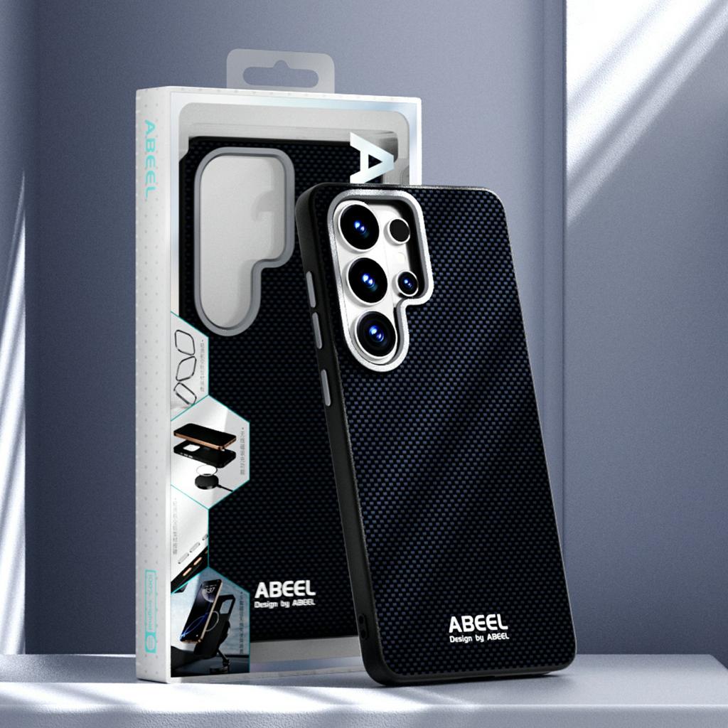 ABEEL For Samsung Galaxy S26 Ultra Magnetic Case Printed PC TPU Aluminum Alloy Leather Phone Cover