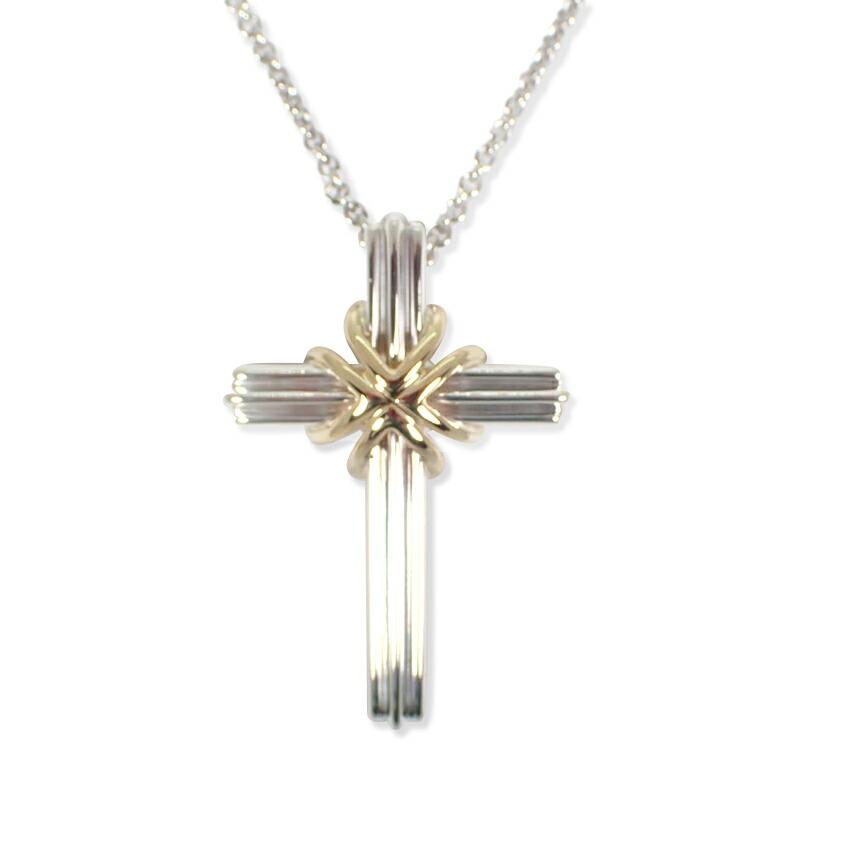 

[Used] TIFFANY 925/750 Signature Cross Pendant/Necklace/g508-57