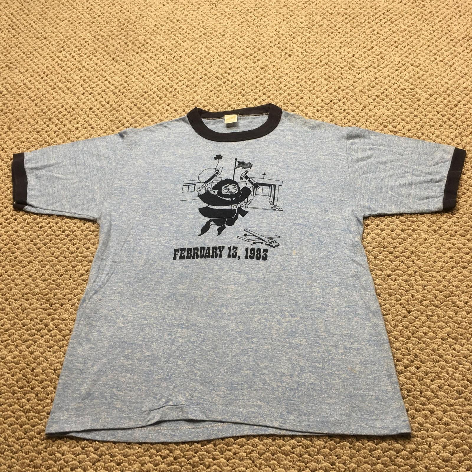 Vintage 80s Sportswear Ringer T-Shirt Mens Medium Blue 1983 Rodeo California XXXXL
