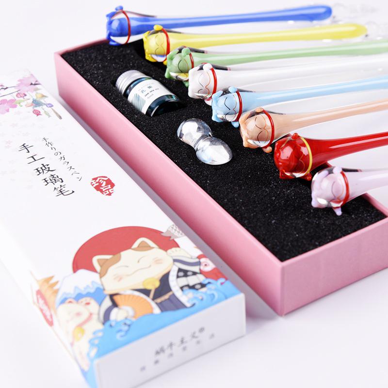 Farbige Glas-Dip-Feder Geschenkbox - Signatur & Kreativer Swatch-Stift