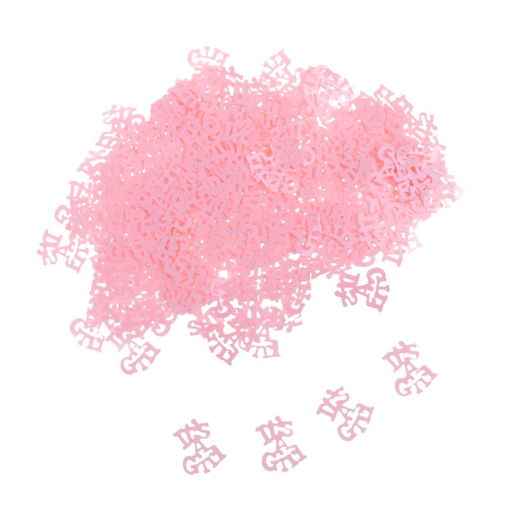 Lovely Its a Girl Baby Shower Celebration Party Table Confetti Sprinkles
