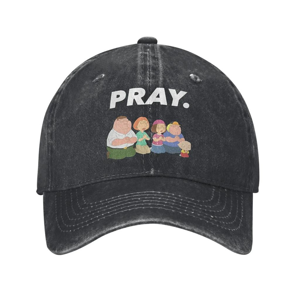 Vintage Families Cartoon Peter Griffin Knee Injury Baseball Cap Men Distressed Denim Washed Sun Cap Outdoor Adjustable Caps
