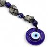 Hanging Stone Pendant – Pyrite Stones & Beads- Evil Eye