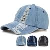 Distresseded Vintage Distressed Streetwear Urban Style Street Ventilated Permeable Air Hop Hip Hat Snapabck Denim Washed Cap Baseball Ripped Color