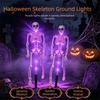 Zasilana energią słoneczną Halloweenowa Szkieletowa Wbijana W Ziemię Lampa LED Szkielet na Trawnik i Rabaty Kwiatowe